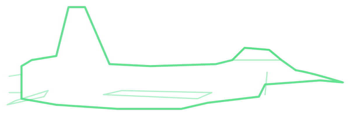 Northrop F-5E Tiger II — Silhouette, Side