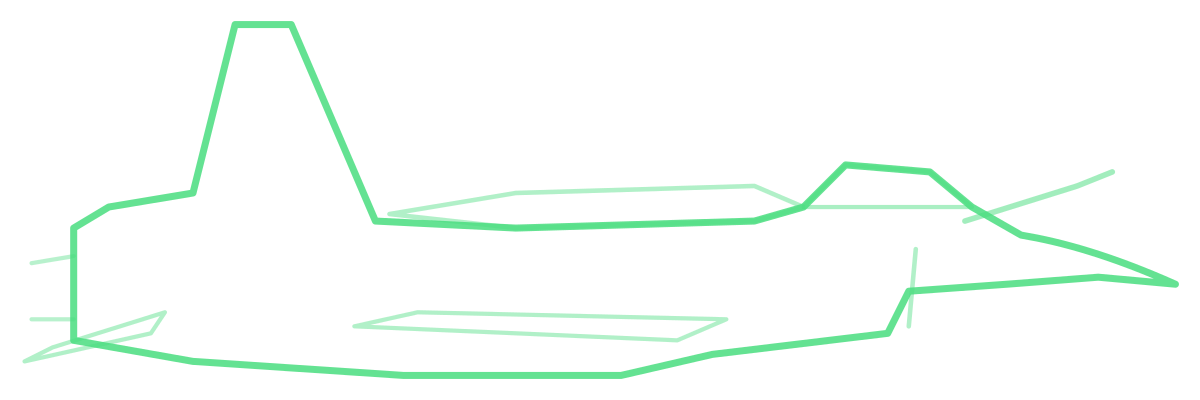 Northrop F-5EM — Silhouette, Side