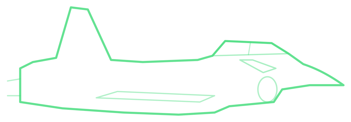 Dassault Rafale B — Silhouette, Side