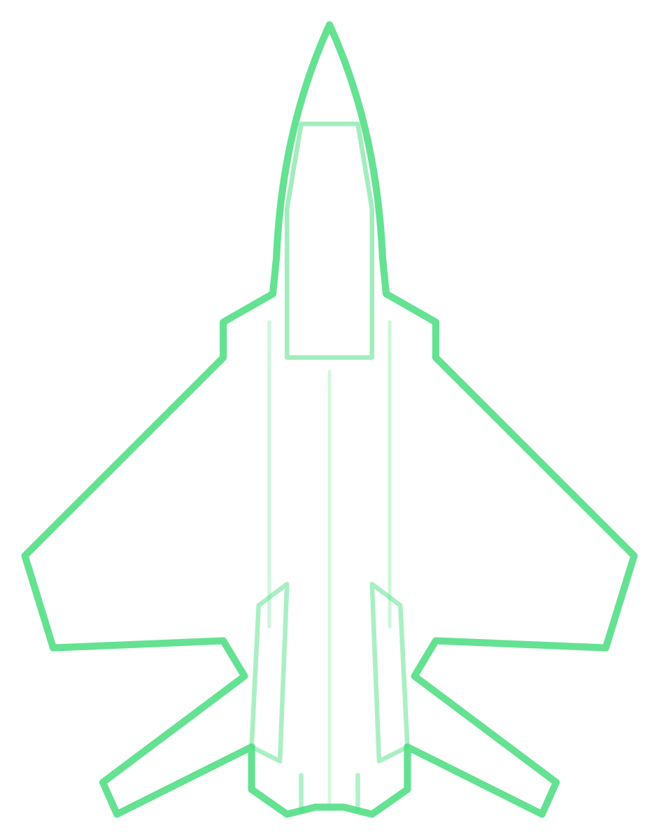 F-15DJ Kai Eagle — Silhouette, Top