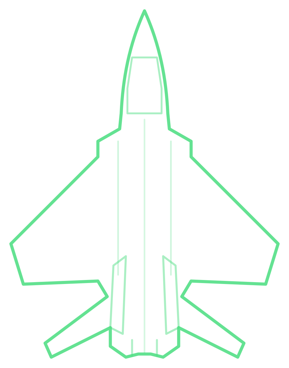 F-15J Eagle — Silhouette, Top