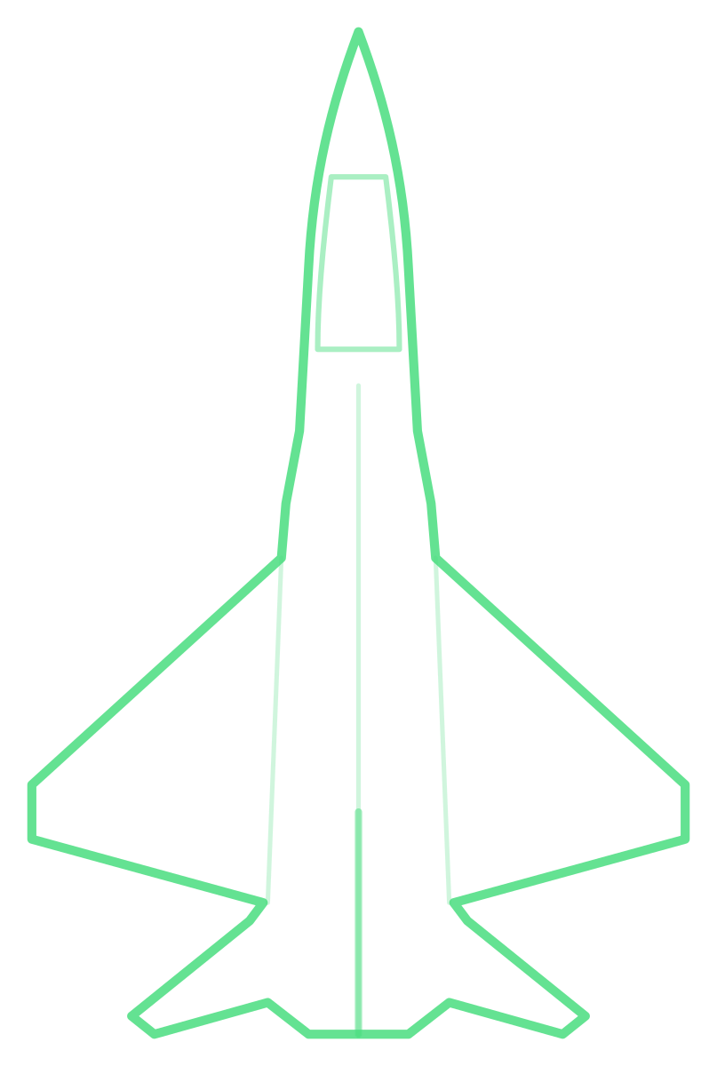 F-16C Fighting Falcon — Silhouette, Top