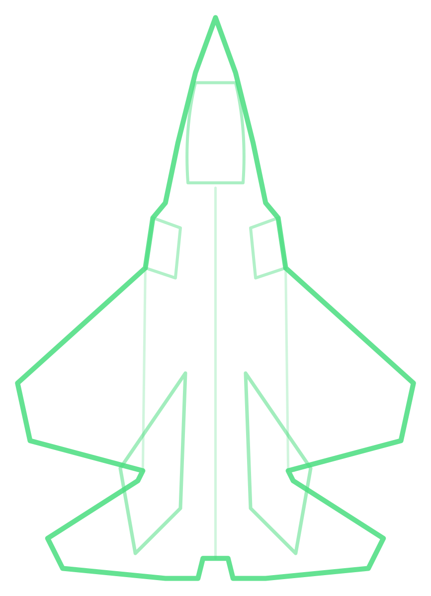 F-22A Raptor — Silhouette, Top