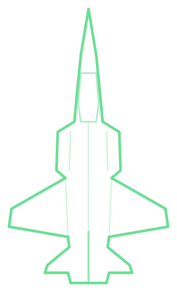 Northrop F-5E Tiger II — Silhouette, Top