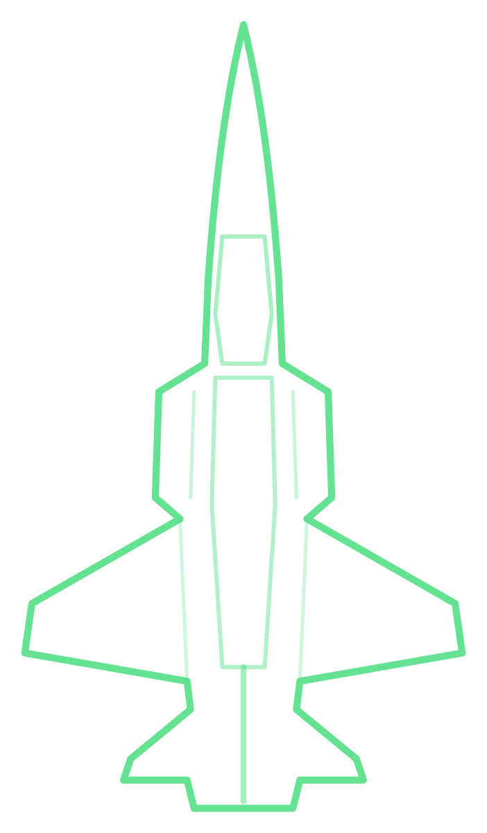 Northrop F-5EM — Silhouette, Top