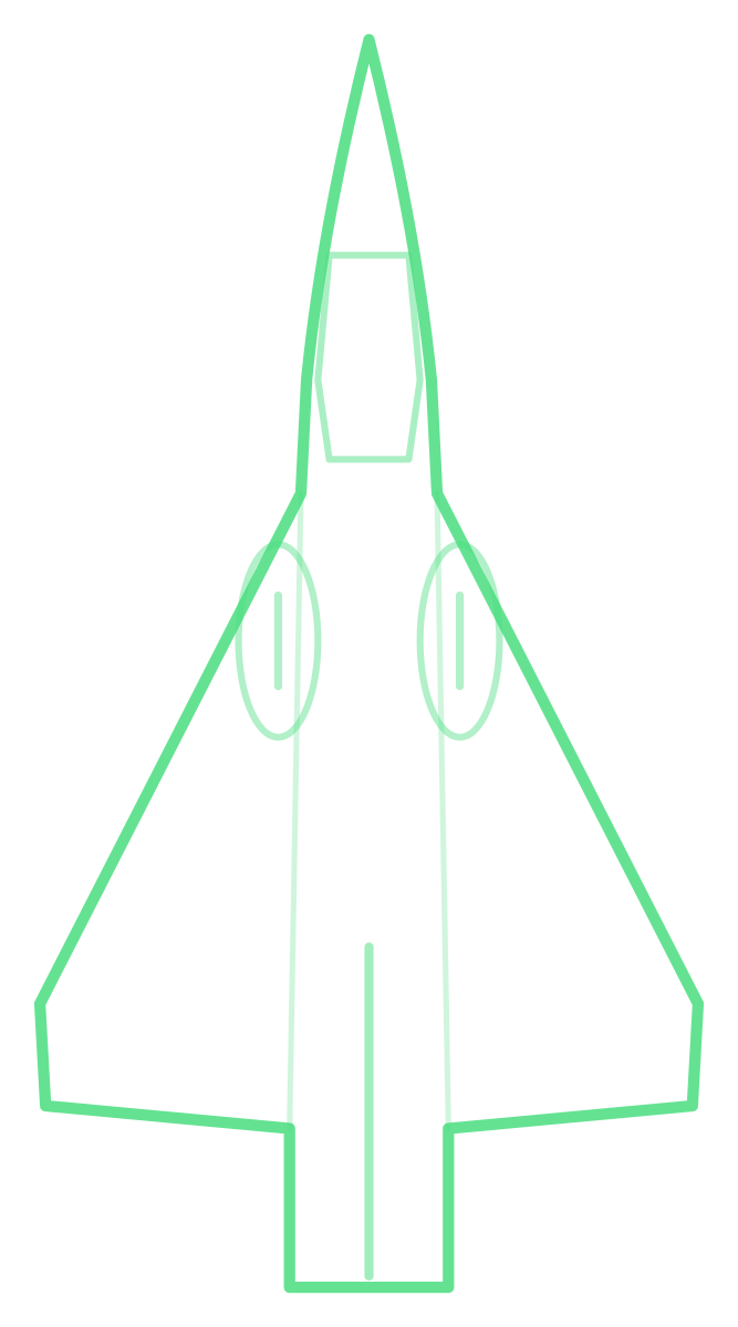 Dassault Mirage 50 — Silhouette, Top
