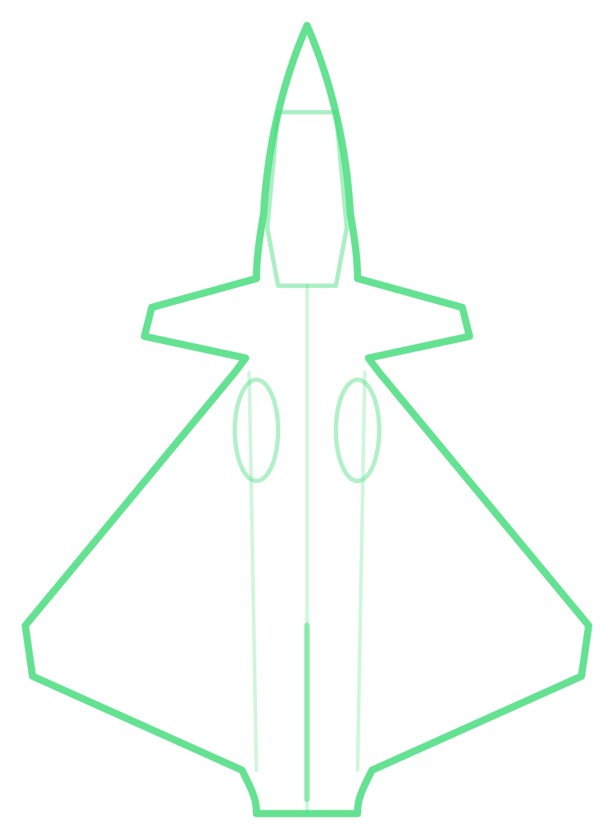 Dassault Rafale B — Silhouette, Top