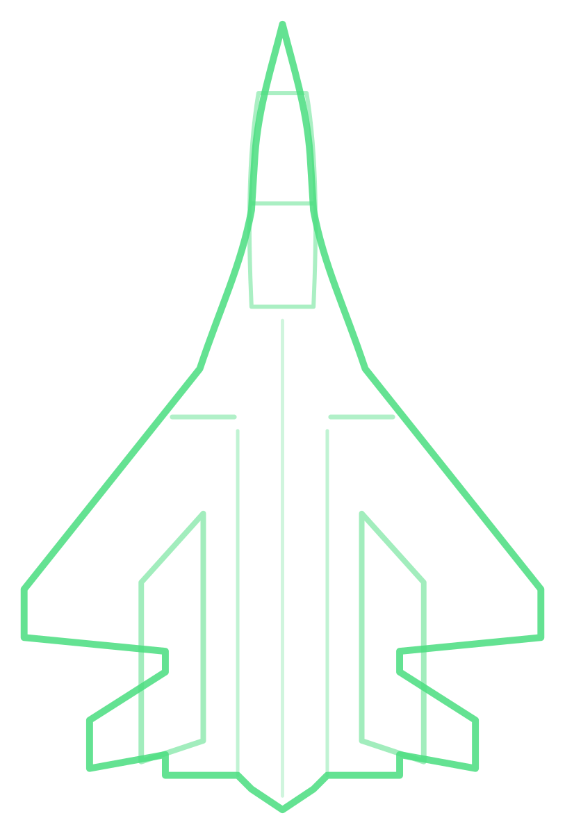 Su-27UB Flanker — Silhouette, Top