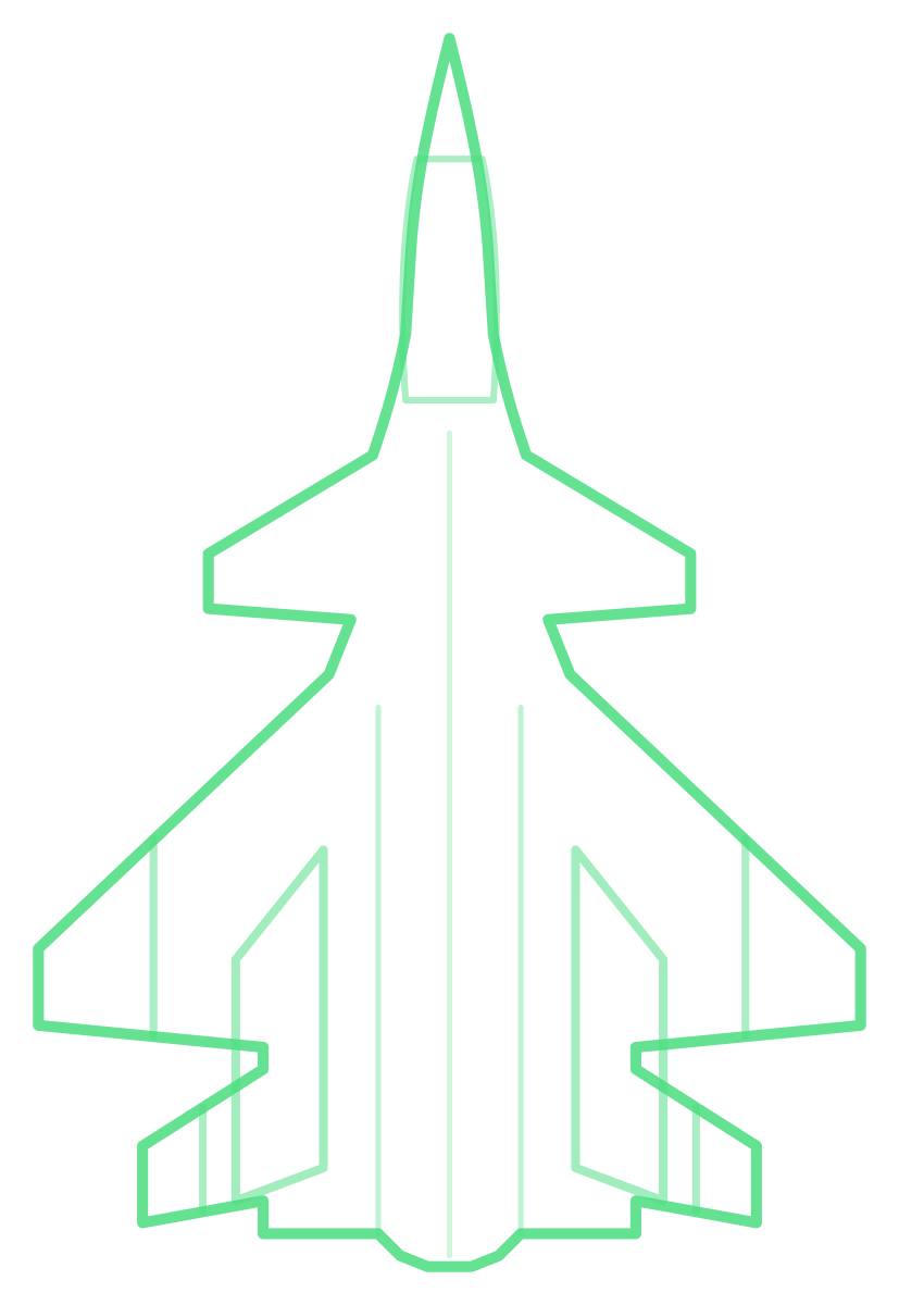 Su-33 Flanker-D — Silhouette, Top