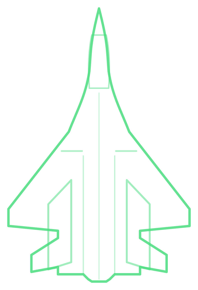 Su-35S Flanker-E — Silhouette, Top
