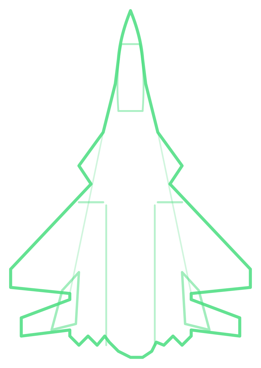 Su-57 Felon — Silhouette, Top