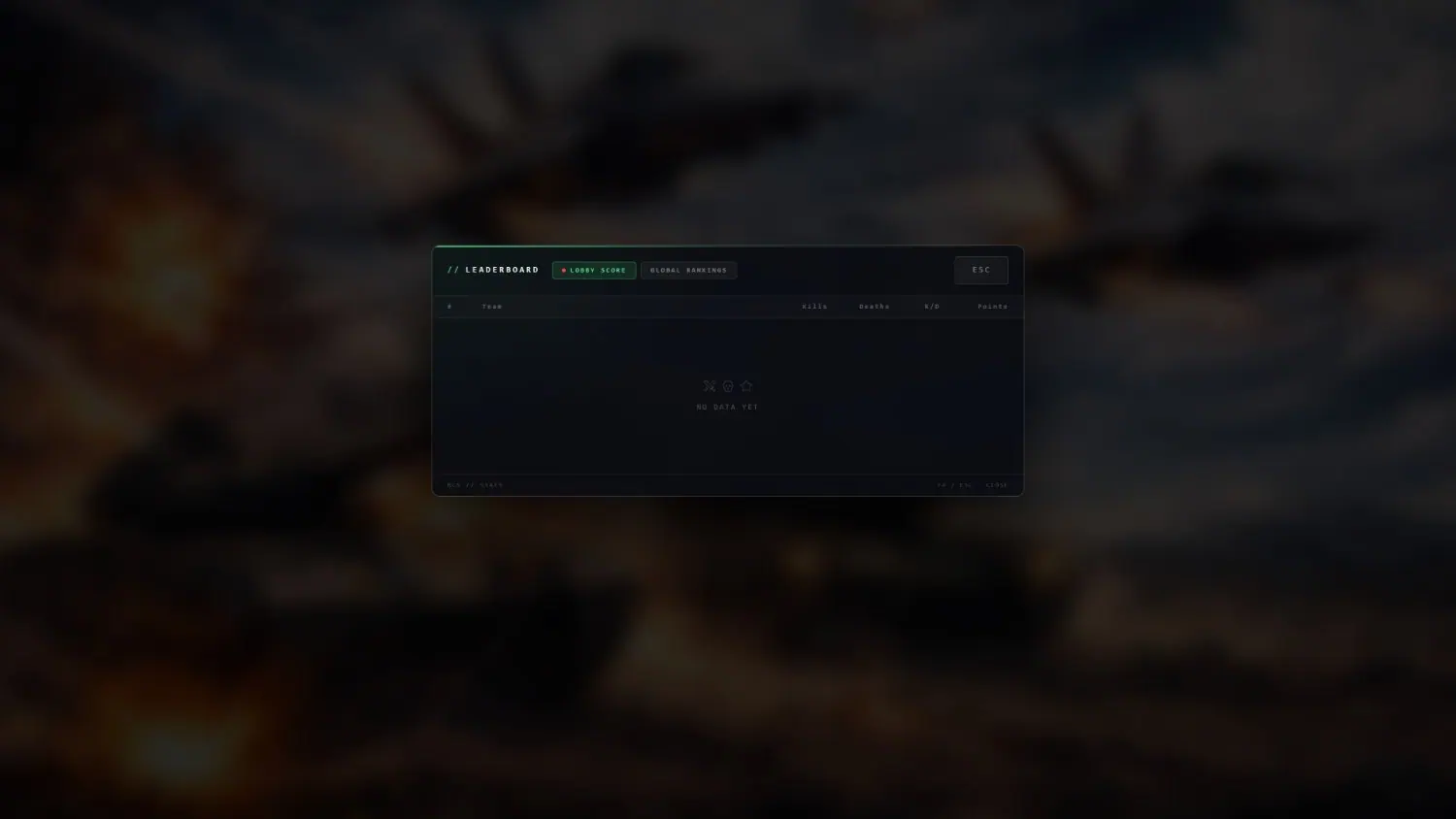 Match leaderboard on the MCS FiveM server. The same table scoped to the running match, split by team.